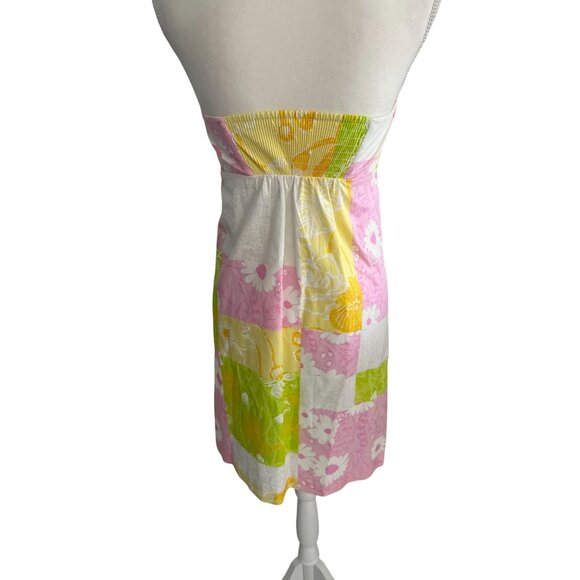 LILLY PULITZER Daphne Lace Patchwork Halter Dress Size 4 - Picture 5 of 9